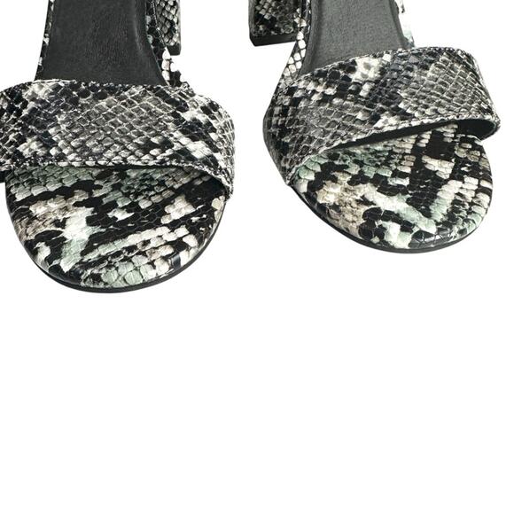 Jeffrey Campbell Lindsay Heeled Sandals Black Grey Snake Animal Print Size 7.5 - Picture 8 of 15